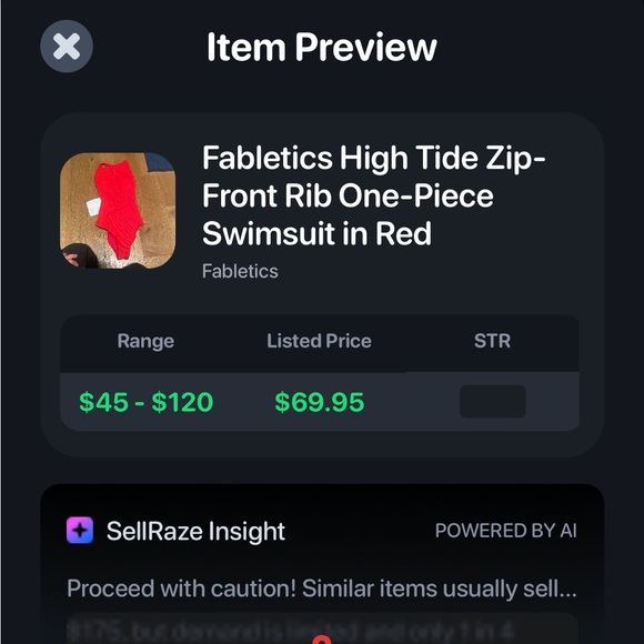 Fabletics High Tide Red Ribbed Swimsuit - Picture 7 of 7